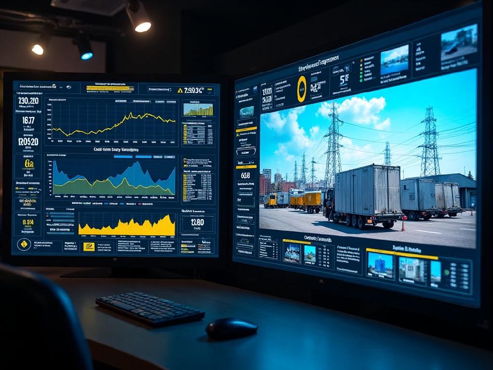 Paneles de monitorización y control de energía en un evento Rentrack Live Power